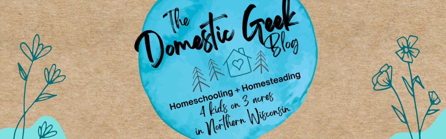 The Domestic Geek Blog - homesteading and homeschooling on 3 acres in Northern Wisconsin